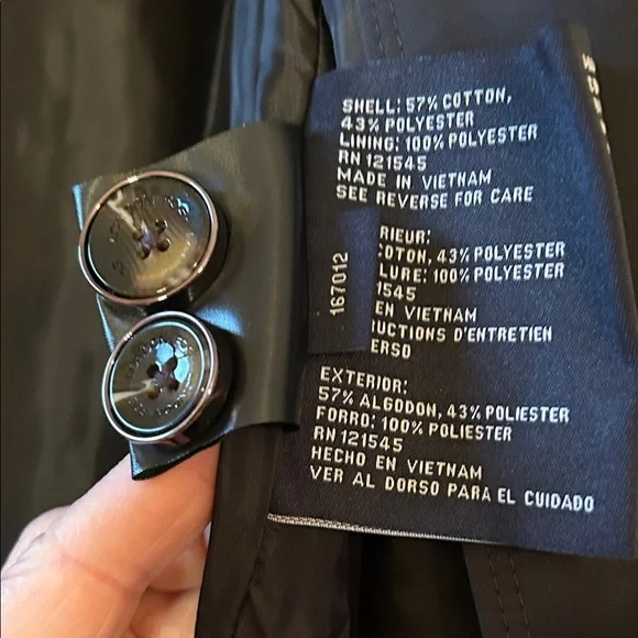 London Fog blackTrench Coat with Belt - Picture 11 of 11